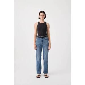 NEW OUTLAND DENIM zoe high straight jeans in twilight